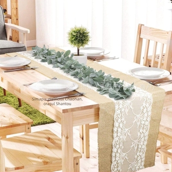 Decor de perete din ratan cu plante artificiale, frunze de eucalipt, frunze de plantă de bani și liane decorative