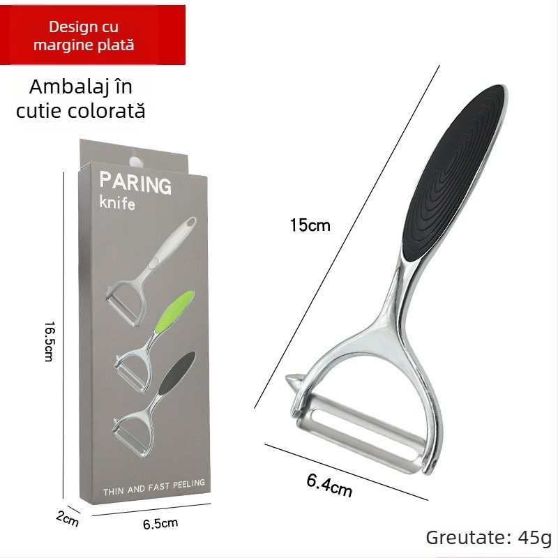 Curățitor în formă de Y pentru mere și fructe, din oțel inoxidabil; curățitor de cartofi din aliaj de zinc, pentru bucătărie