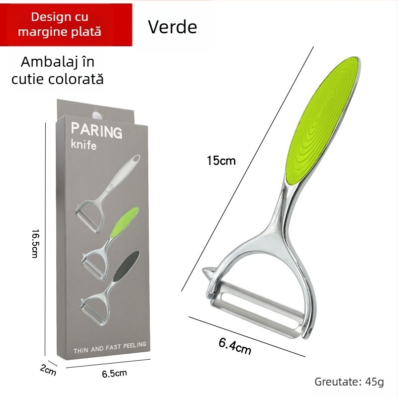 Curățitor în formă de Y pentru mere și fructe, din oțel inoxidabil; curățitor de cartofi din aliaj de zinc, pentru bucătărie