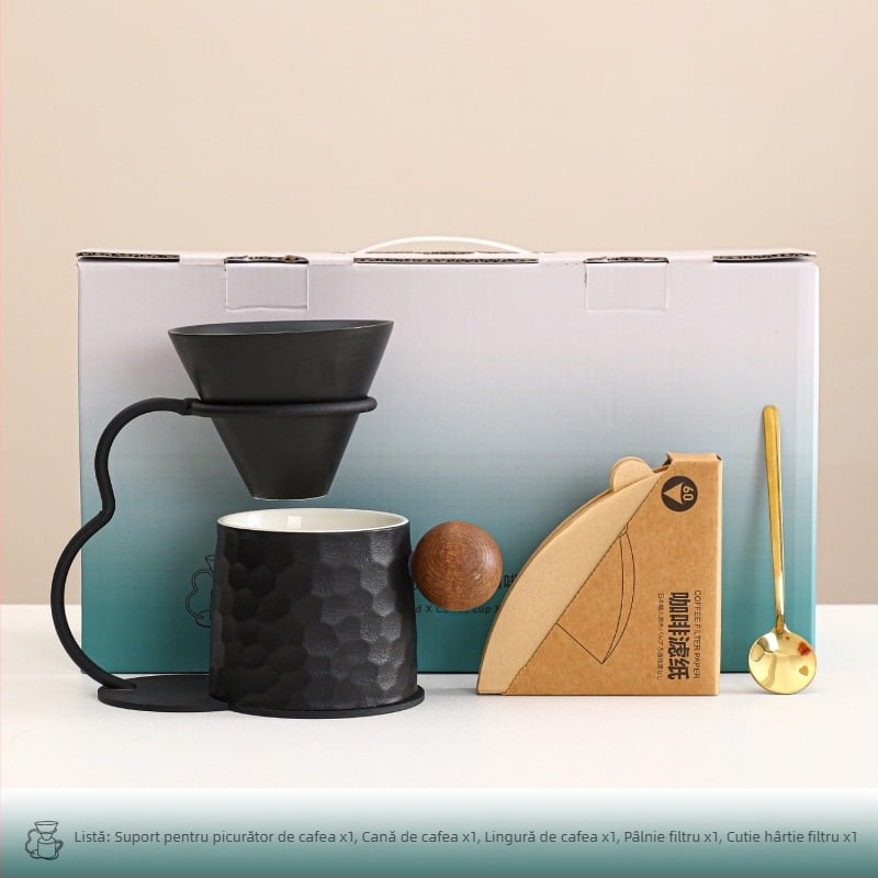 Set de cești pentru cafea cu infuzie manuală, pentru casă și pentru călătorii în aer liber; cadou de ziua de naștere și pentru mutare în casa nouă; suvenir de afaceri