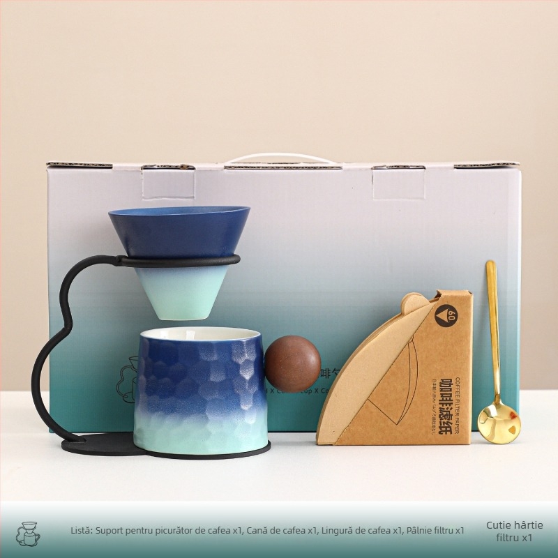 Set de cești pentru cafea cu infuzie manuală, pentru casă și pentru călătorii în aer liber; cadou de ziua de naștere și pentru mutare în casa nouă; suvenir de afaceri