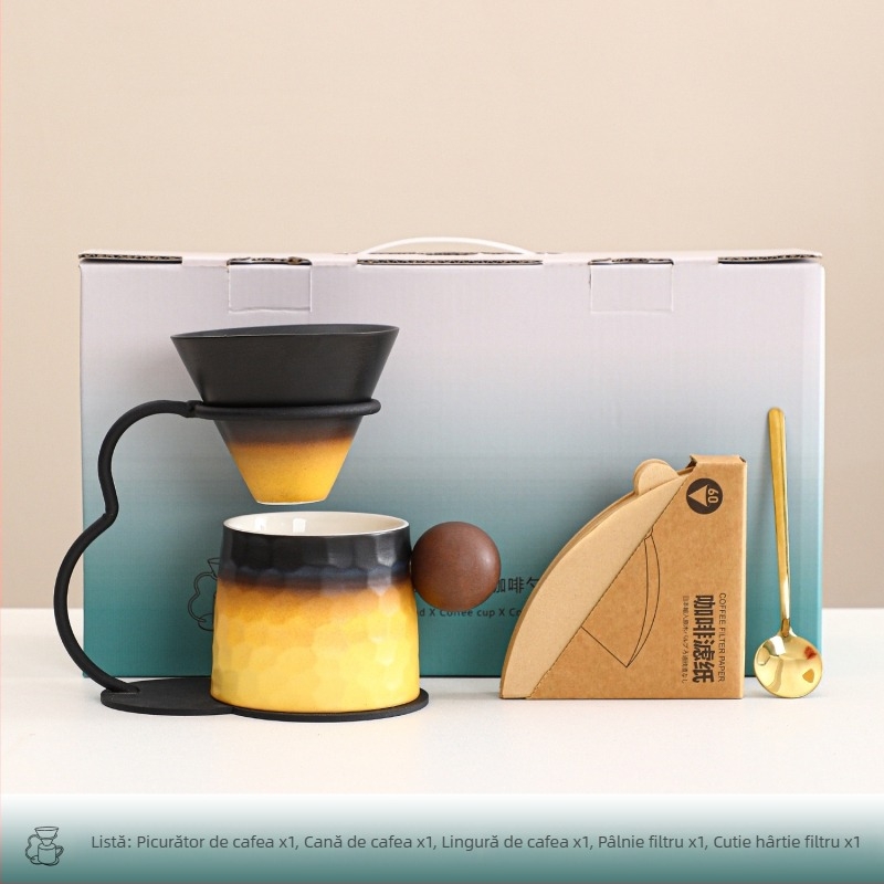 Set de cești pentru cafea cu infuzie manuală, pentru casă și pentru călătorii în aer liber; cadou de ziua de naștere și pentru mutare în casa nouă; suvenir de afaceri