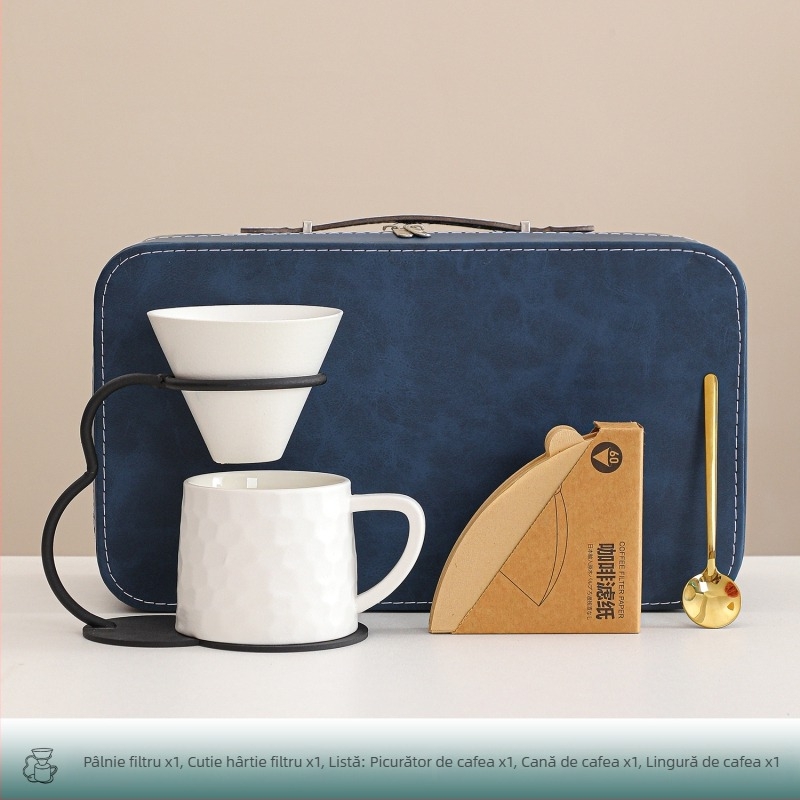 Set de cești pentru cafea cu infuzie manuală, pentru casă și pentru călătorii în aer liber; cadou de ziua de naștere și pentru mutare în casa nouă; suvenir de afaceri