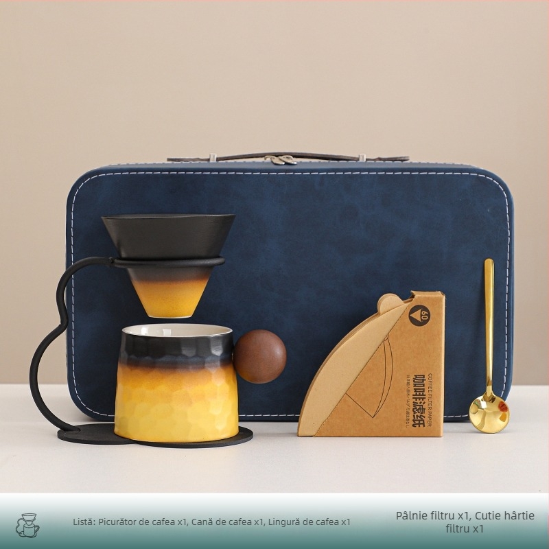 Set de cești pentru cafea cu infuzie manuală, pentru casă și pentru călătorii în aer liber; cadou de ziua de naștere și pentru mutare în casa nouă; suvenir de afaceri
