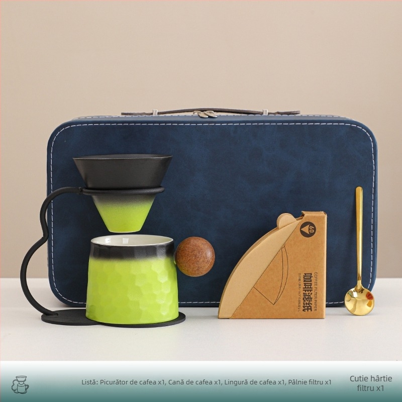 Set de cești pentru cafea cu infuzie manuală, pentru casă și pentru călătorii în aer liber; cadou de ziua de naștere și pentru mutare în casa nouă; suvenir de afaceri