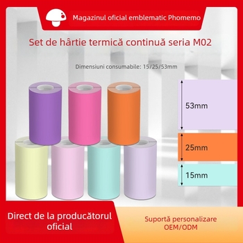 Phomemo 50/53mm M02 Series Universal Set mixt de hârtie termică pentru imprimante