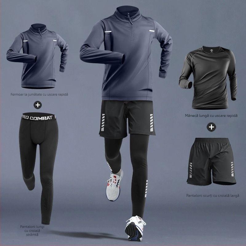 Set unisex de alergare și fitness – costum cu elastitate înaltă și uscare rapidă