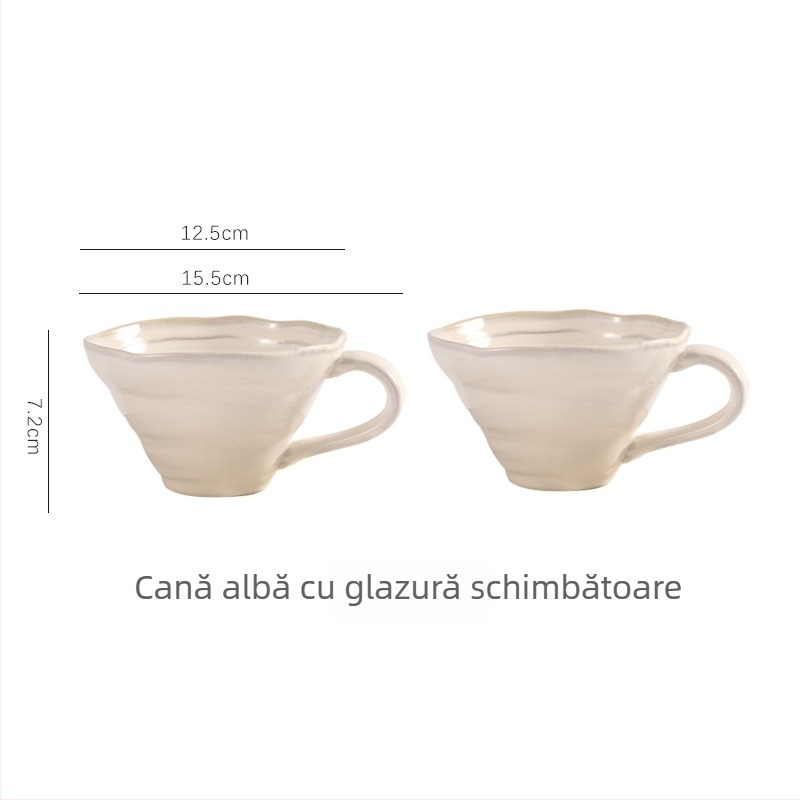 Ceașcă ceramică pentru cafea de mic dejun, stil retro, glazură roșie, ceașcă de apă pentru uz casnic, ceașcă pentru lapte și ovăz