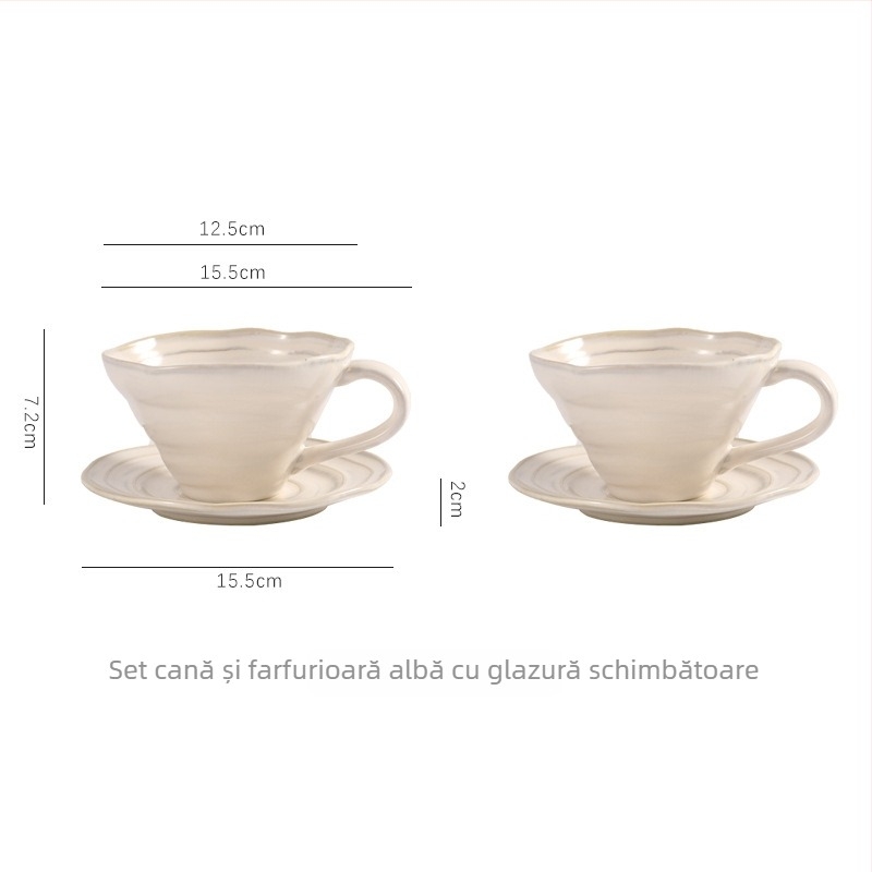 Ceașcă ceramică pentru cafea de mic dejun, stil retro, glazură roșie, ceașcă de apă pentru uz casnic, ceașcă pentru lapte și ovăz