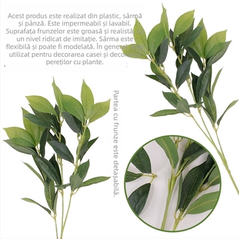 Buchet de frunze artificiale de dafin și Osmanthus – pentru fotografie și decor, verdeață pentru ghivece, amenajări exterioare, înălțime 30–100 cm