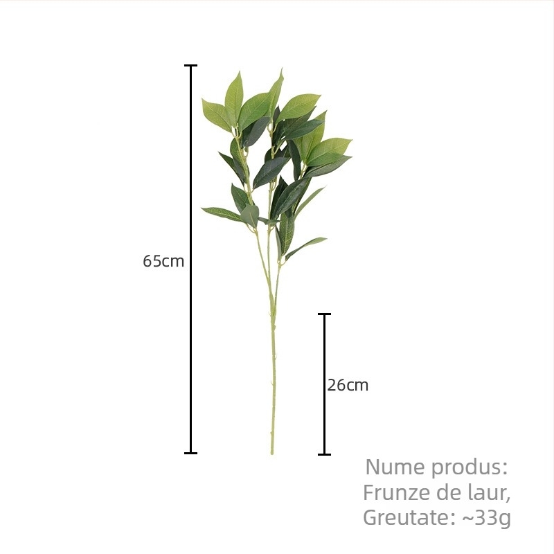 Buchet de frunze artificiale de dafin și Osmanthus – pentru fotografie și decor, verdeață pentru ghivece, amenajări exterioare, înălțime 30–100 cm