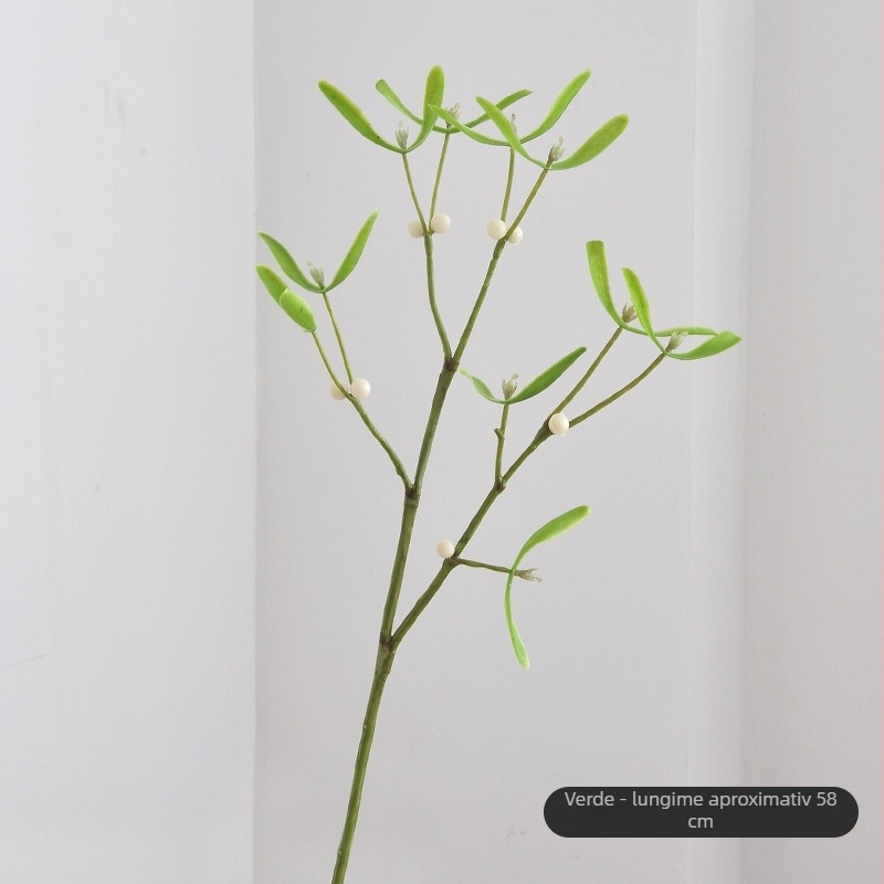 Flori artificiale moderne, plante verzi cu fructe verzi-perle, decor pentru casă și ornament de intrare