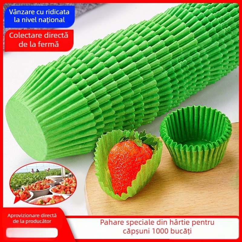 Liner de hârtie pentru căpșuni, acoperire verde cu ulei de silicon, dimensiune 86, folie de ambalare pentru fructe, decor de fructe, protecție la transport