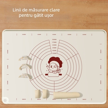 Covoraș din silicon pentru frământat aluat, suprafață alimentară, dimensiune mărită și grosime sporită, antiaderent pentru întinderea aluatului casnic.