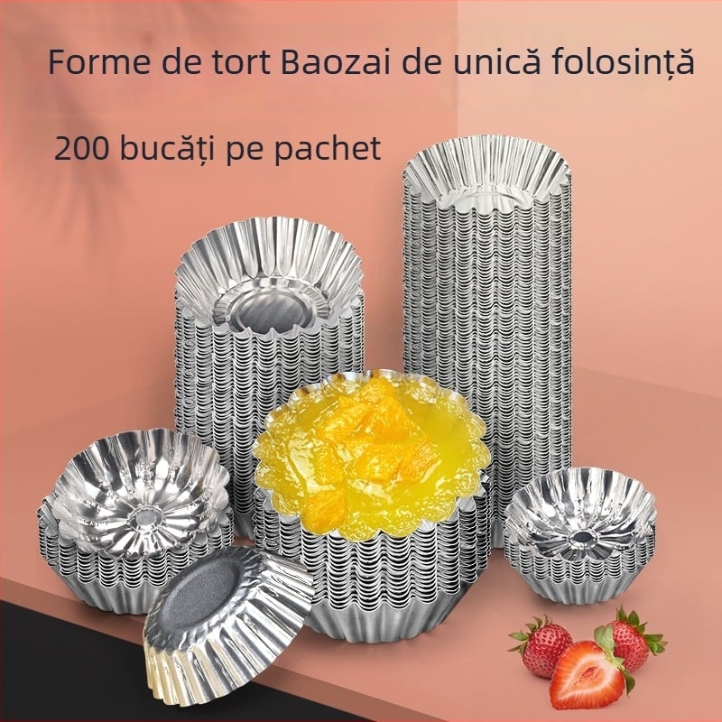 Cupe de unică folosință din folie pentru deserturi și boluri: tartă cu ou, budincă și alte deserturi