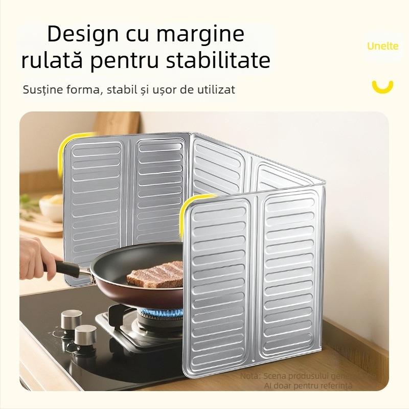 Protecție pentru stropi de ulei la aragaz din folie de aluminiu – izolație termică, durabilă