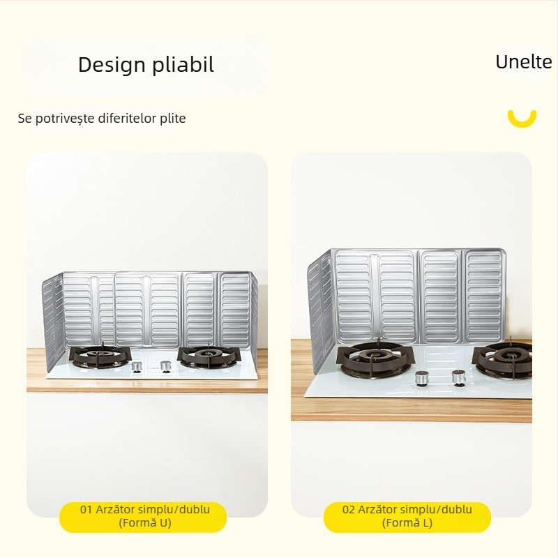 Protecție pentru stropi de ulei la aragaz din folie de aluminiu – izolație termică, durabilă