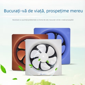 Yue Niu Ventilator de evacuare cu fereastră pentru baie și bucătărie, ventilație pentru casă, montaj suspendat sau pe perete, zgomot redus
