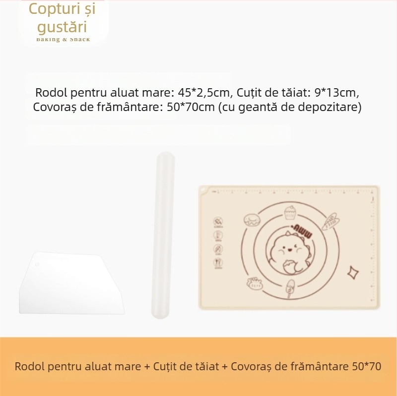 Rulou din plastic PP, set de trei piese, antiaderent, alimentare, covorașe pentru întinderea aluatului pentru foi de gyoză