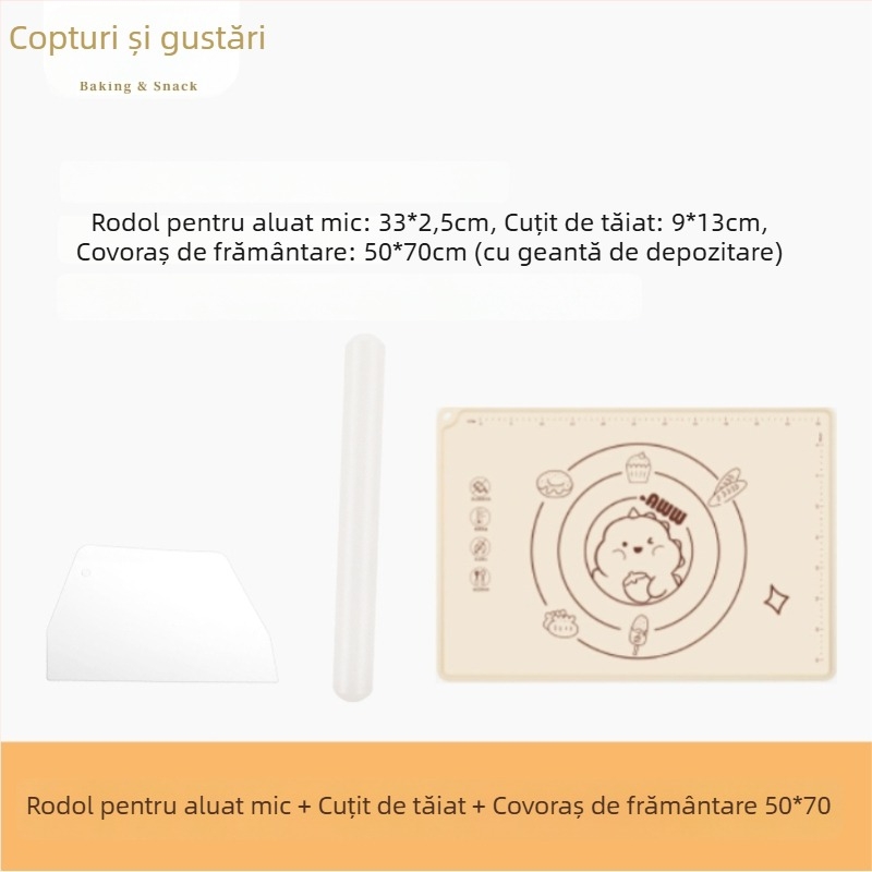 Rulou din plastic PP, set de trei piese, antiaderent, alimentare, covorașe pentru întinderea aluatului pentru foi de gyoză
