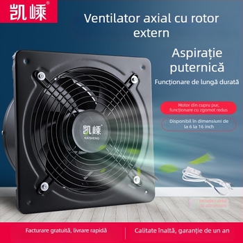 Ventilator puternic de evacuare pentru bucătărie, 6–12 inch, ventilație silențioasă, ventilator de evacuare pentru fereastră, 10 inch