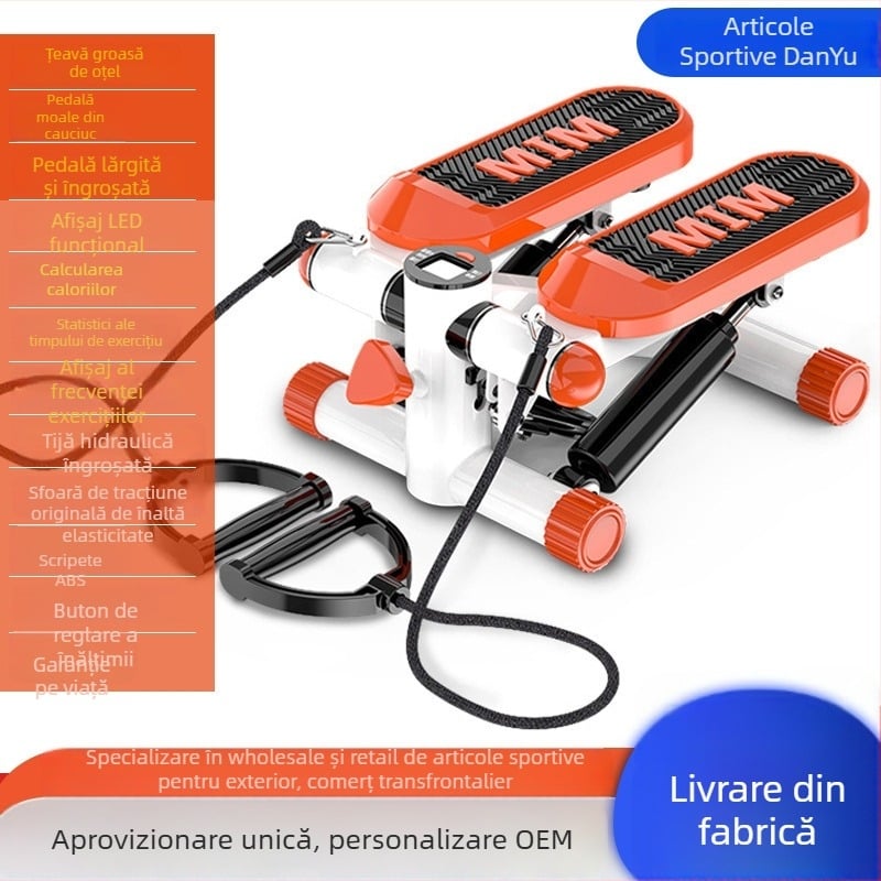 Stepper compact pentru uz casnic, cu rezistență hidraulică, funcționare silențioasă, pedale pentru urcare pe loc, echipament de fitness mic