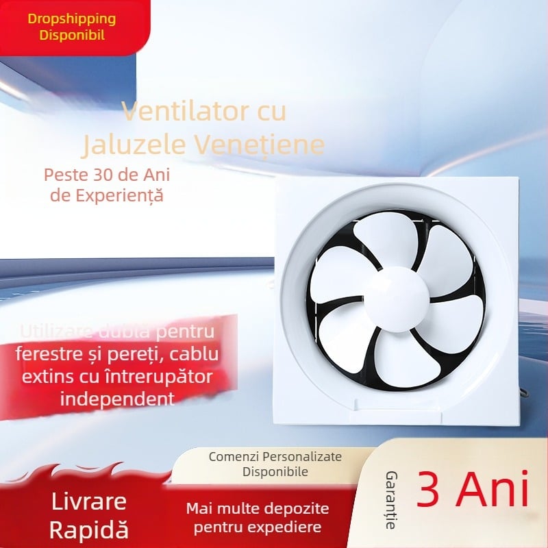 Ventilator de evacuare cu lamele pentru uz casnic, baie și bucătărie, montaj pe perete, 4–8 inci