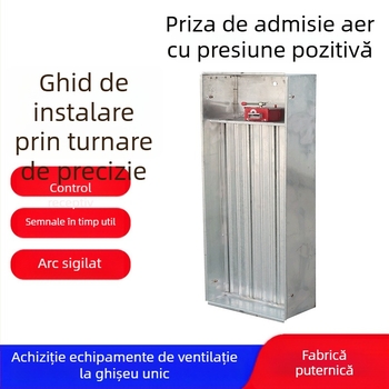 Ieșire de aer galvanizată cu presiune pozitivă, control electric de la distanță, evacuare fum cu mai multe palete pentru casa scărilor din supermarket