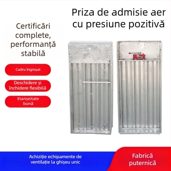 Ieșire de aer galvanizată cu presiune pozitivă, control electric de la distanță, evacuare fum cu mai multe palete pentru casa scărilor din supermarket