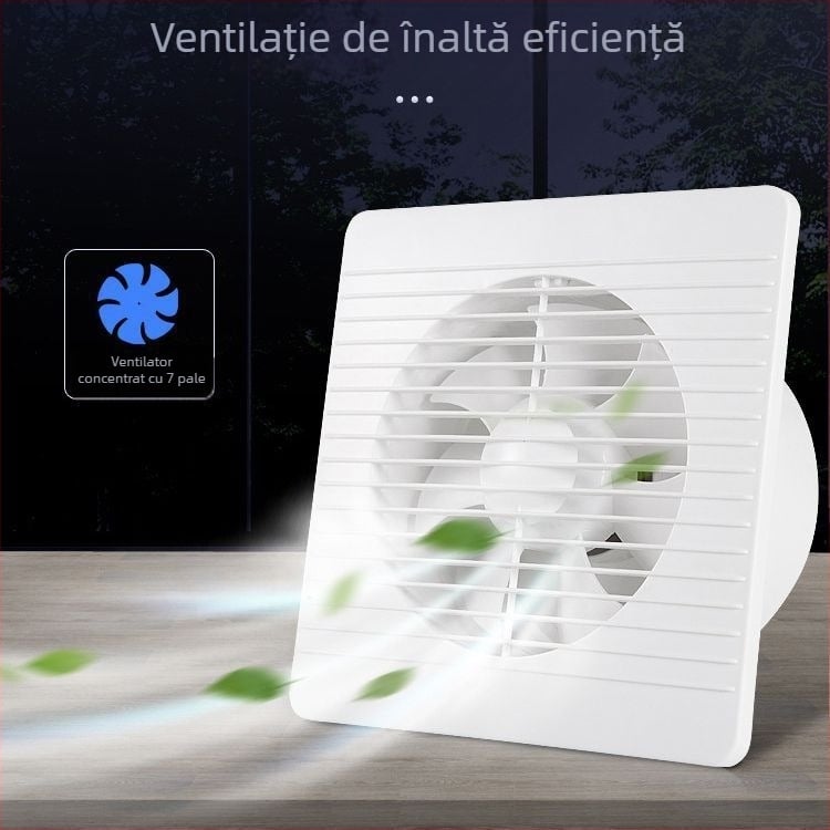 Ventilator de baie, tip fereastră, montat pe perete, circular, diametru 8 inch, pentru toaletă și bucătărie