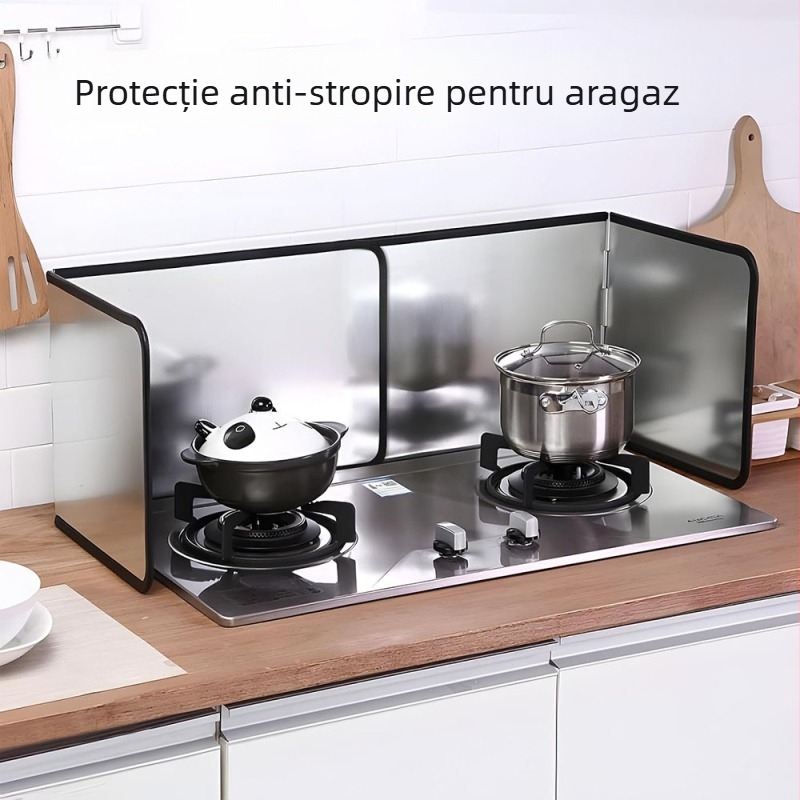 Protecție anti-stropiri din placă galvanizată pentru aragaz și chiuvetă, barieră anti-stropire, protecție la vânt, izolație termică