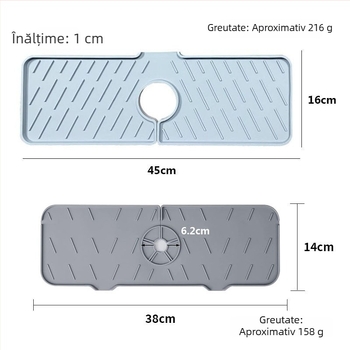 Covoraș din silicon pentru drenaj la robinet, anti-strop, barieră de apă pentru chiuveta de bucătărie, covoraș de drenaj în pantă