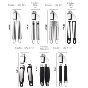 Presă de usturoi manuală din oțel inoxidabil, ustensilă de bucătărie pentru zdrobirea usturoiului și ghimbirului