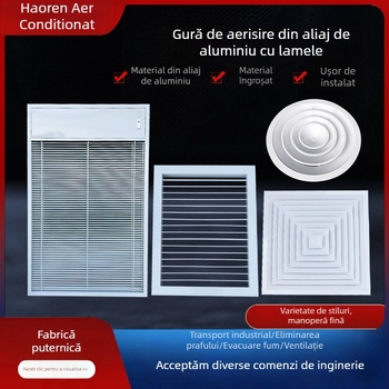 Orificiu de aer din aliaj de aluminiu, lamelat dublu, rezistent la apă, cu sistem detașabil de aer proaspăt, grilă în stil grilă