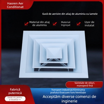 Orificiu de aer din aliaj de aluminiu, lamelat dublu, rezistent la apă, cu sistem detașabil de aer proaspăt, grilă în stil grilă