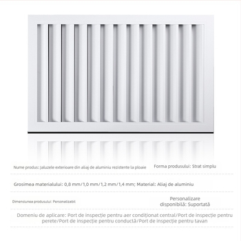 Jaluzele din aluminiu pentru perete exterior, rezistente la ploaie, ventilație exterioară