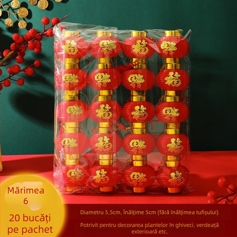 Felinar roșu cu simbolul fericirii, potrivit pentru Festivalul Primăverii și Anul Nou, decor pentru ghivece, balcon și grădină, rezistent la apă pentru nunți