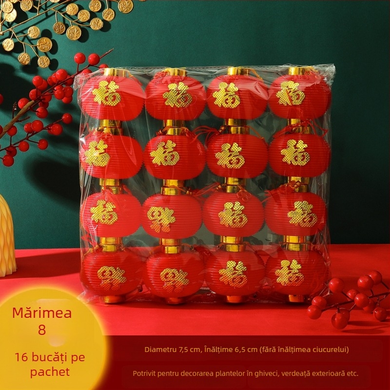 Felinar roșu cu simbolul fericirii, potrivit pentru Festivalul Primăverii și Anul Nou, decor pentru ghivece, balcon și grădină, rezistent la apă pentru nunți
