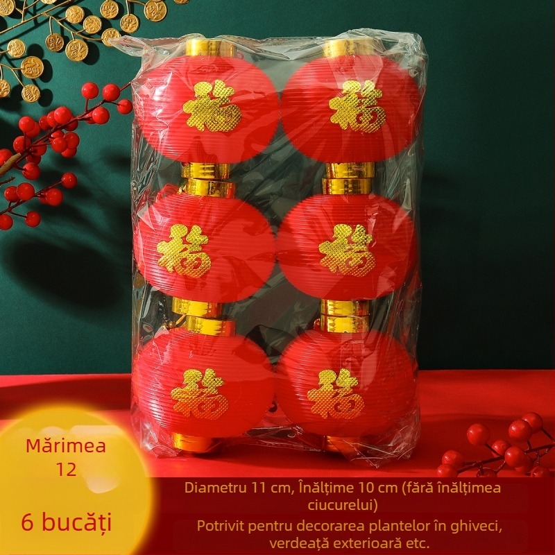 Felinar roșu cu simbolul fericirii, potrivit pentru Festivalul Primăverii și Anul Nou, decor pentru ghivece, balcon și grădină, rezistent la apă pentru nunți