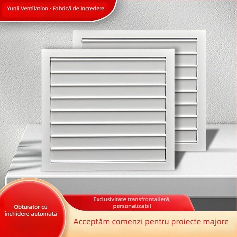 Ventil de aer reglabil cu palete simple, protecție la ploaie pentru tavan, aliaj de aluminiu, evacuare și admisie a aerului pentru fereastră