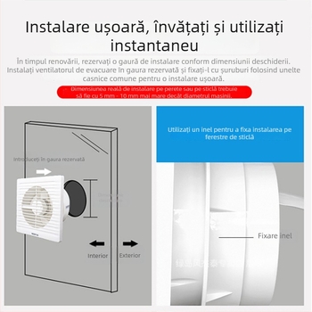 Ventilator de baie Green Island Wind, montaj pe perete sau la fereastră, APC20-3S-N