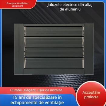 Ventilație pentru perete exterior din aliaj de aluminiu, lamele reglabile, acționare manuală, impermeabilă și respirabilă
