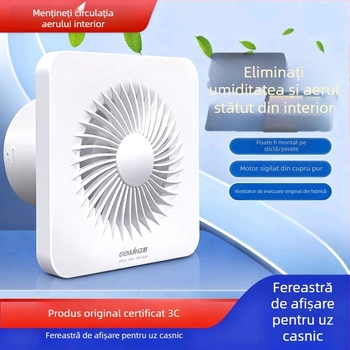 Ventilator de ventilație pentru baie și bucătărie, cu panou din sticlă, rotund (APC-J, 220V)