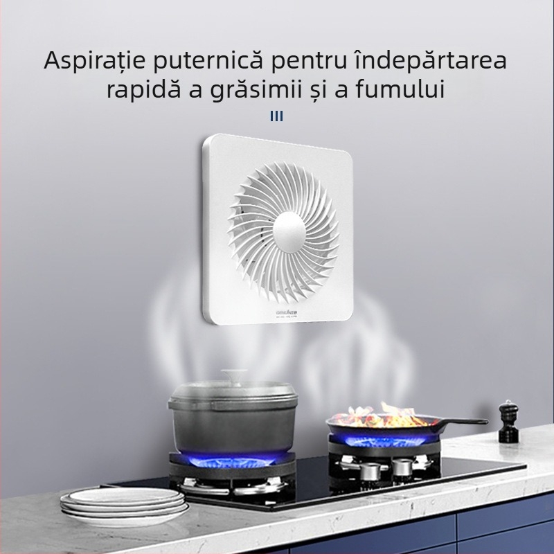 Ventilator de ventilație pentru baie și bucătărie, cu panou din sticlă, rotund (APC-J, 220V)