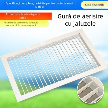 Fereastră de retur a aerului din aliaj de aluminiu, cu ventilație reglabilă, lamele dublu-strat pentru atelier fără praf