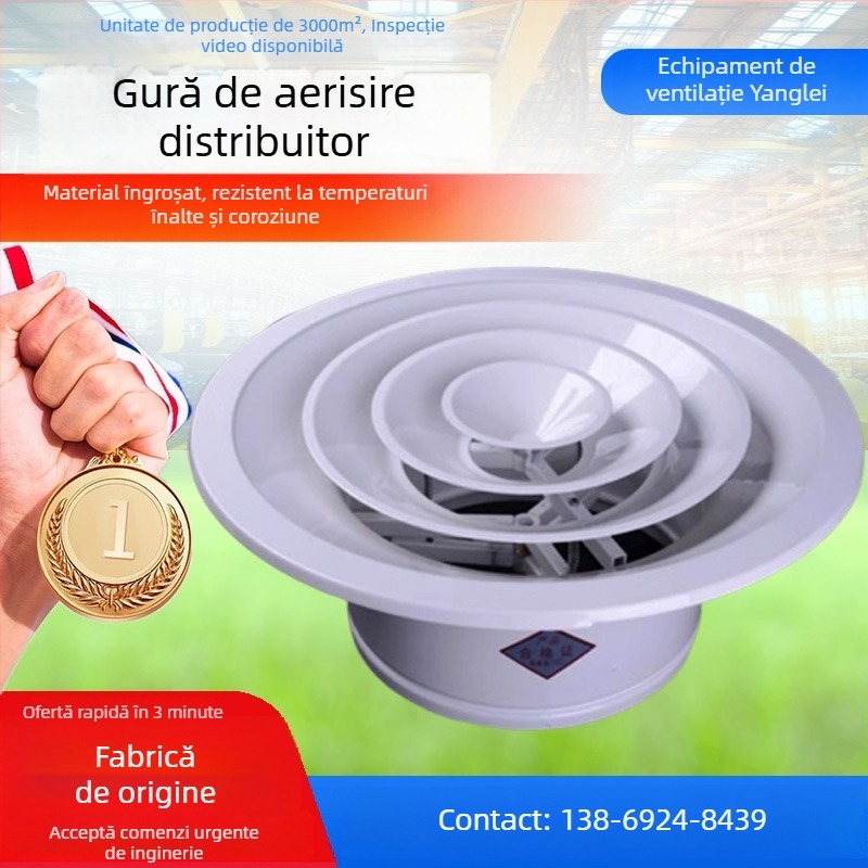 Fereastră de retur a aerului din aliaj de aluminiu, cu ventilație reglabilă, lamele dublu-strat pentru atelier fără praf