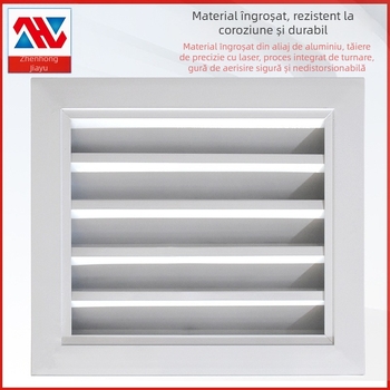 Difuzor de aer din aliaj de aluminiu cu lamele, pentru ventilație centrală interioară, cu un singur sau dublu strat, rezistent la ploi