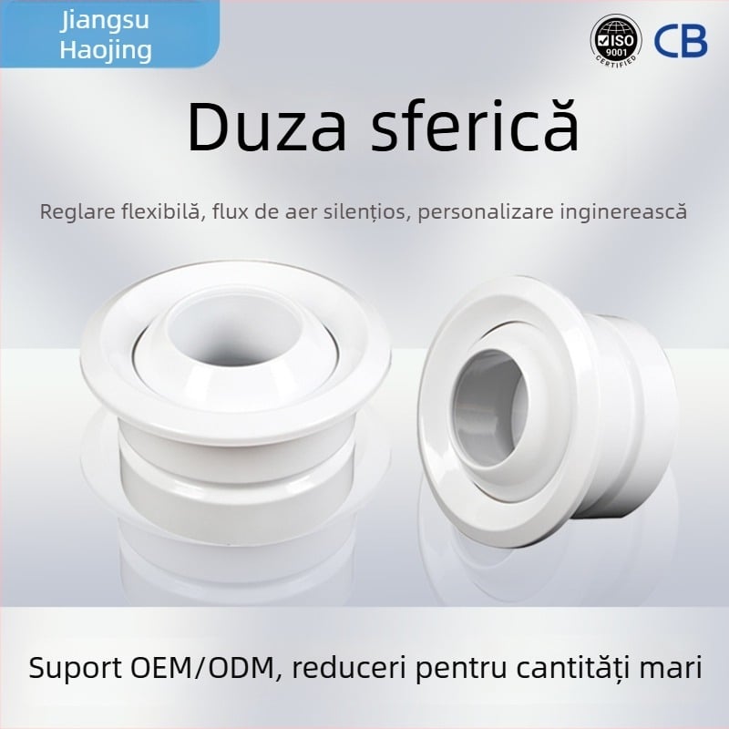 Orificiu de aer sferic din ABS, difuzor de jet de înaltă viteză pentru aeroporturi, gări și stadioane