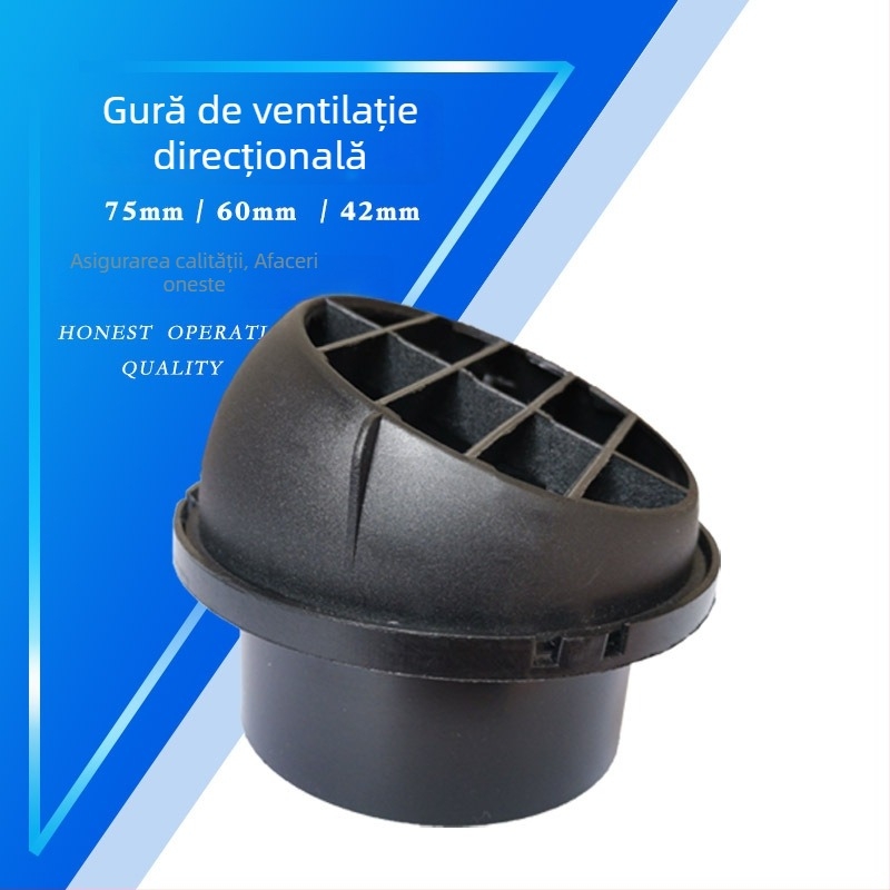 Accesoriu 75 mm pentru ieșire circulară de aer, pentru încălzitor auto și climatizare, gură de aer rotativă pătrată