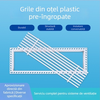 Grilă încastrată din gips-carton, din oțel-plastic, pentru ieșirea de aer a climatizării centrale